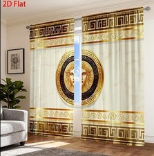 DUTCH HAMMER VELVET CURTAIN WHITH AWONDERFUL 2D VERSACE DESIGN SEE DESCRIPTION picture