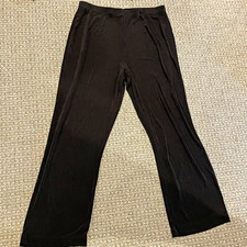 Chico's Travelers Pants Womens 3 Short XL Black Acetate Slinky Stretch Pull On picture