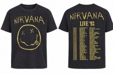 Nirvana Officially License Tour 93’ Concert Distressed Style In Size 2XL Black picture