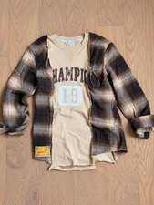 reworked  plaid Flannel Shirt men upcycled picture