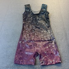 Pink & Blue Aqua Shimmer Dance Gymnastics Leotard Scoop Neck SZ 5-6 New picture