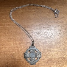 Antique 1905 Sterling Silver Celtic Cross Pendant Birmingham Hallmarked EJ picture