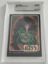 Peter Criss Signed Auto Slabbed 1979 Donruss Rock Stars Kiss Card Beckett BAS picture