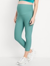 Old Navy MATERNITY FULL-PANEL Powersoft Crop Leggings Size M- LUMINUS BLUE- NWT picture
