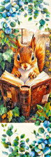 Whimsical Bookmark - Reading Squirrel Themed Gift For Book Readers, Laminated picture
