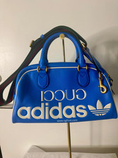 Adidas × Gucci Medium Duffel Bag – Blue Leather, One Size, Complete with Strap – picture