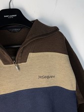 90s YSL Sweatshirt 1/4 Quarter Zip Sweater Old Money Yves Saint Laurent  Large picture