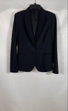 Theory Women's Black Nichelle 2 Sevona Virgin Wool Blend Blazer Jacket Sz 10 picture