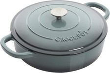 5 Quart Enameled Cast Iron Braiser Crock-Pot Slate Gray Oven Safe picture