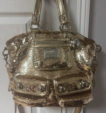 RARE COACH 15383 Poppy Gold Sequin 