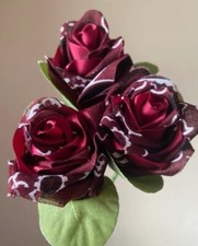 Bandana Roses, 3 Burgundy, Bouquet, Forever Roses, Perfect Gift, Decoration picture