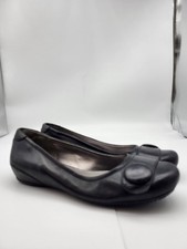 Ecco Owando Black Button Flats Women US 7 EU 38 Slip On Comfort Shoes picture