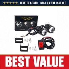 Universal Motorcycle LED Headlight Projector Lens Dual Color ATV Scooter picture