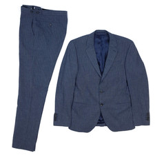 Reiss Suit 36 46 = Small Slim Fit 2 Piece Indigo Blue Pinstripe W32 L32 BNWT picture
