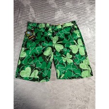 Loudmouth Golf Shorts Mens 40 Green Shamrock Clover Graphic Print New NWT Fun picture