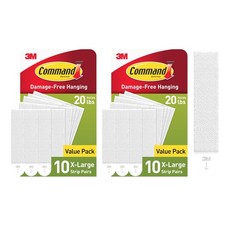 Command 20 lb XL Heavyweight Picture Hanging Heavyweight, 20 Pairs, White picture