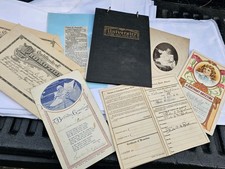 Antique Ephemera 1901 Thru 1926 Baby Photos School Report Card & Graduation  picture