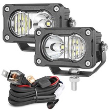 2x 3Inch PRO LED Cube Work Light Bar Fog Spot Flood Pods Driving OffRoad +Wiring picture