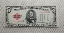 1928 A $5 US Note Legal Tender Red Seal Better A Series Nice Crisp UNC Note* picture