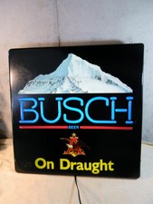 Vintage  Busch On Draught Lighted Beer Bar Sign Light  Anheuser Busch Mountains picture