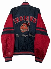 Vintage Cleveland Indians Mirage Cooperstown Collection Satin Bomber Jacket XXL picture