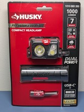 Husky 1000 Lumen Dual Power Rechargeable LED Headlamp USB-C 7 Modes 91308 picture