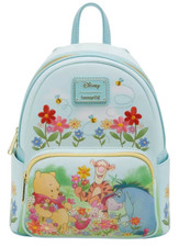 Loungefly Mini Backpack Disney Winnie the Pooh & Friends Embroidered Flowers Blu picture