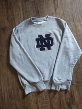 Champion Notre Dame Fighting Irish Crewneck Grey Sweater Retro Collegiate Size S picture