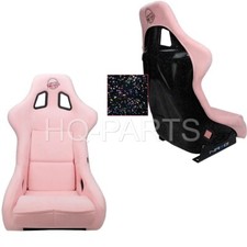NRG PRISMA FIXED BACK BUCKET RACING SEAT PINK ALCANTARA + SIDE MOUNTS LARGE picture