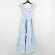 Hill House Home The Stella Striped Nap Long Dress In Blue/White - Women's Size S picture