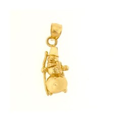 3D Christmas Snowman Charm Pendant 14k Gold (2.8 Grams) picture