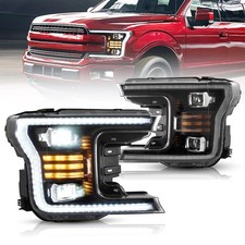 2X VLAND Black LED Headlights Assembly For 2018-2020 Ford F150 F-150 Front Lamps picture