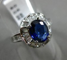 5.20Ct Oval Cut Natural Blue Sapphire & Diamond 14K White gold Luxury Rings picture