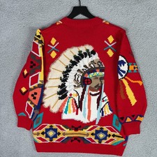 Vintage Berek Marta D Cardigan Sweater Aztec Southwestern Size Small 1992 Indian picture
