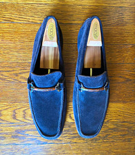 Ermenegildo Zegna Men's Brown Suede Slip-On Dress Loafers Almond Toe US 11 picture