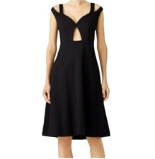 Carven Lys Dress Size 42 Women Black Double Strap Cutout Keyhole Sleeveless picture