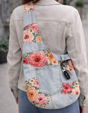 DIY bohemian Handmade sling bag Sewing Pattern P D F picture