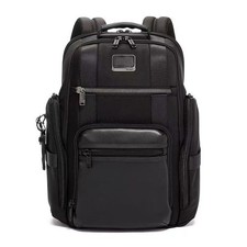 TUMI ALPHA BRAVO Deluxe Backpack Leather Ballistic Nylon Black NEW 232389D picture