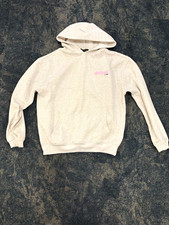 White Fox 11th Street Women’s M Gray Pullover Hoodie Pink Logo Graphic Pockets picture