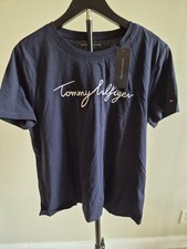 Tommy Hilfiger Navy Blue Logo T-Shirt Size L 0112 picture