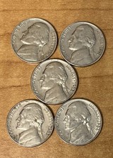 1960-D, 1961-D, 1962-D, 1963-D, 1964-D Jefferson Nickels (set of 5 ) picture