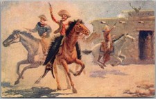 1907 Cowboy / Western Postcard SHOOTING UP THE TOWN 