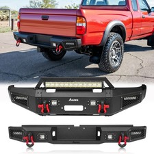 AAIWA Front Rear Bumper Fits 1995-2004 Toyota Tacoma w/Winch Plate&Light&D-Rings picture