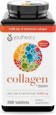 Youtheory Collagen + Biotin, Skin, Hair, & Nail Formula, 390 Tablets picture