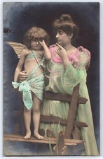 Lady with a young girl - Vtg. Germany Rotophot RPPC (~1910) picture