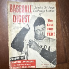 Baseball Digest Magazine May 1958 California Edition Ted Williams Boston Red Sox picture