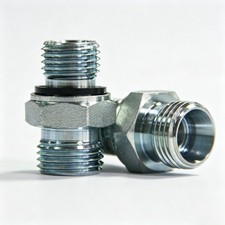 2pcs M16 to M18 Hydraulic Adapter Fittings Carbon Steel Threaded Connectors NEW picture