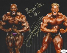 RONNIE COLEMAN & JAY CUTLER SIGNED AUTOGRAPHED 8X10 PHOTO MR OLYMPIA JSA COA picture