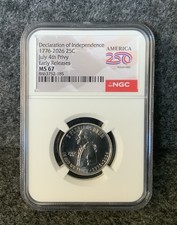 1776-2026 25C Declaration of Independence “July 4th Privy” MS67 Early Releases  picture