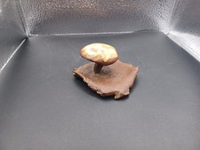 Marked Signed Pottery Glazed Mushroom Figurine  picture